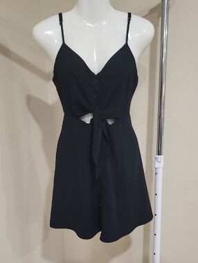 Forever 21 Black Button-Down Mini Dress